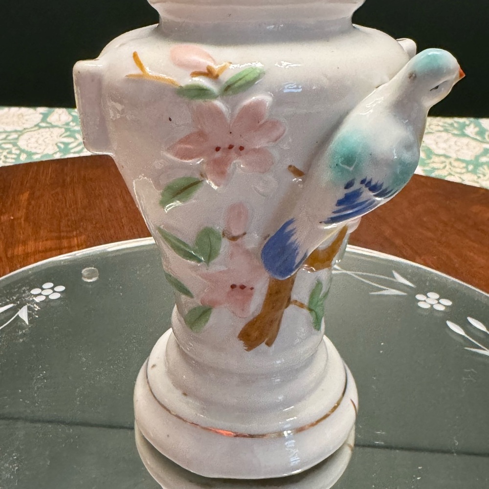 Vintage Japanese Bud Vase with Blue Bird